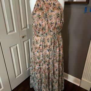 City Chic Floral Print Halter Maxi Dress